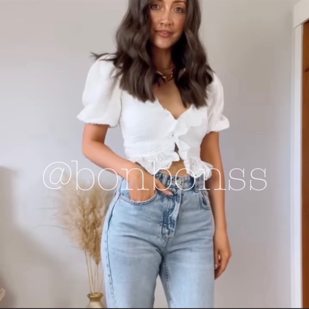 Zara white romantic top